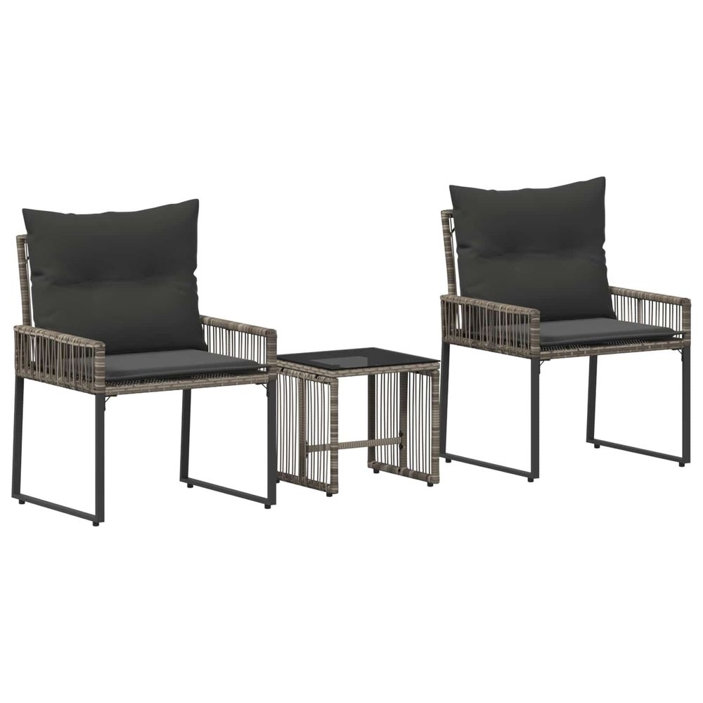 Ensemble de meubles d'extérieur 7 pc gris et gris foncé