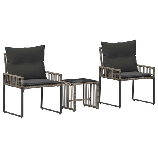 Ensemble de meubles d'extérieur 7 pc gris et gris foncé