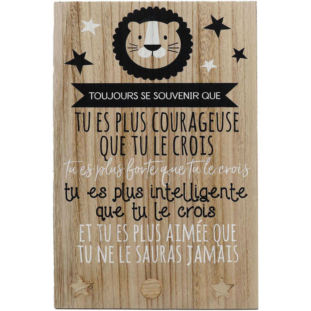 Plaque murale citation pour enfant fille