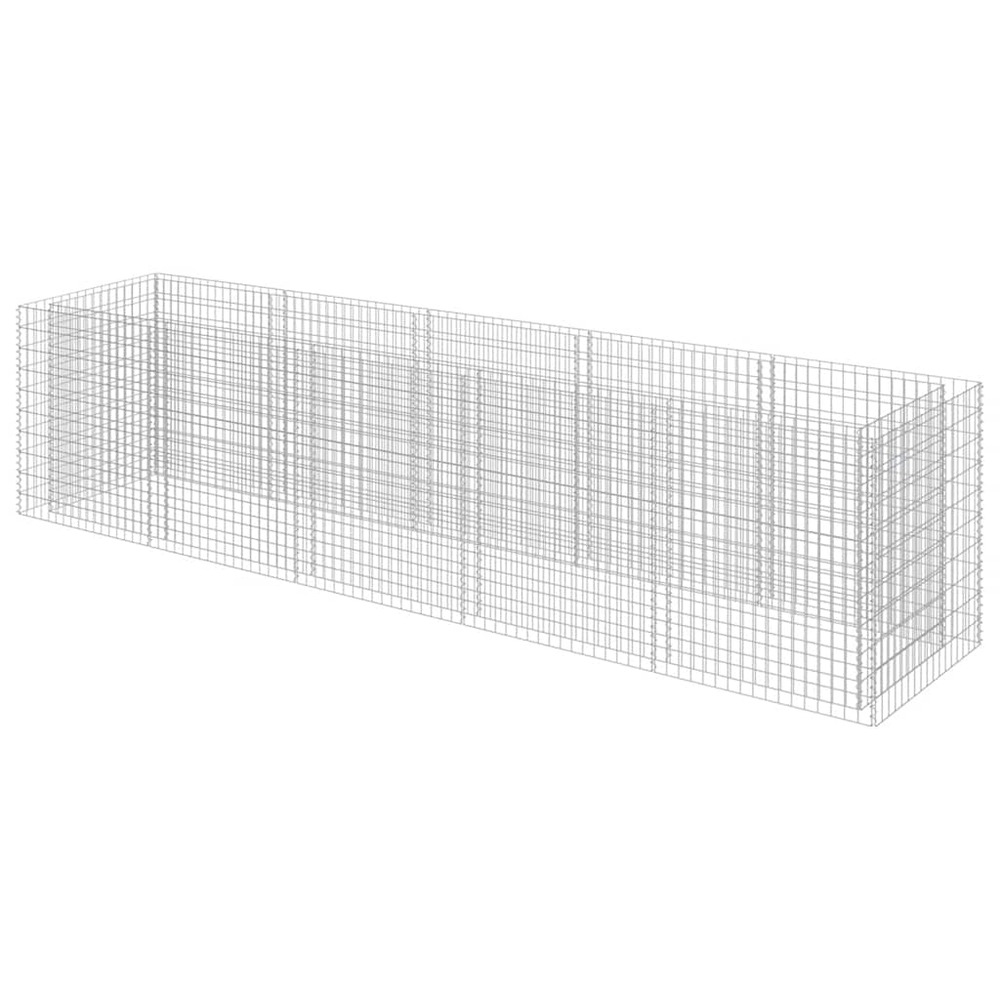 Lit surélevé à gabion acier galvanisé 450x90x100 cm
