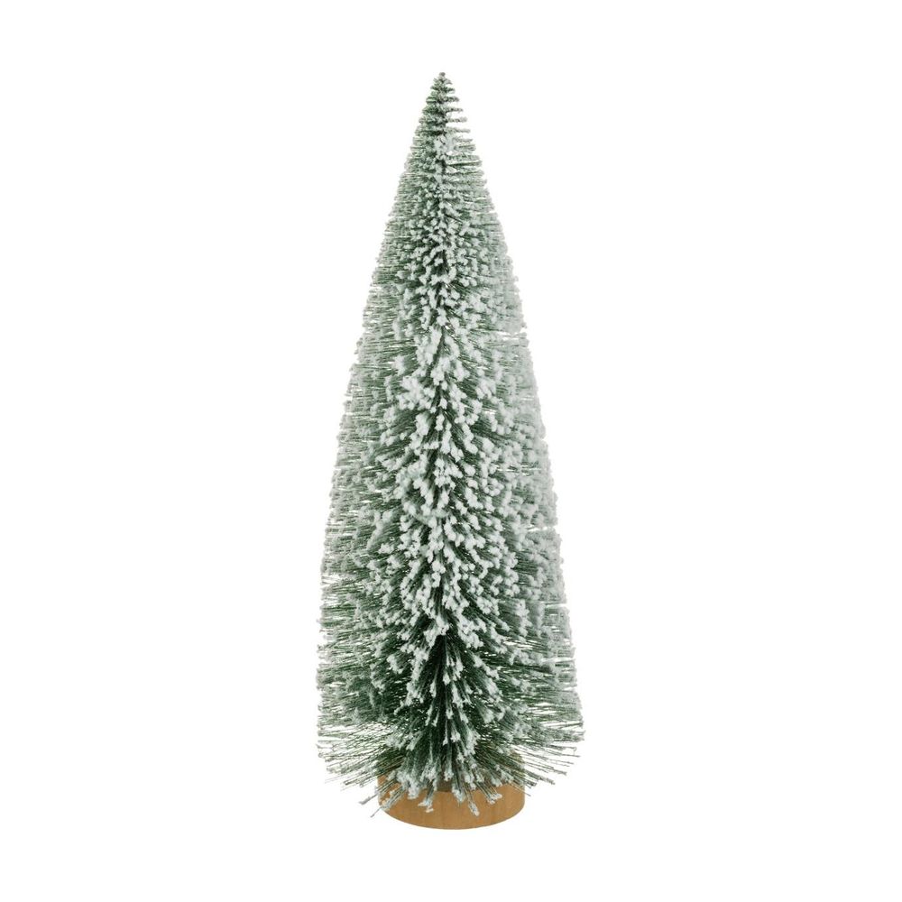 Décoration de noël sapin de table artificiel vert enneigé h 25 cm