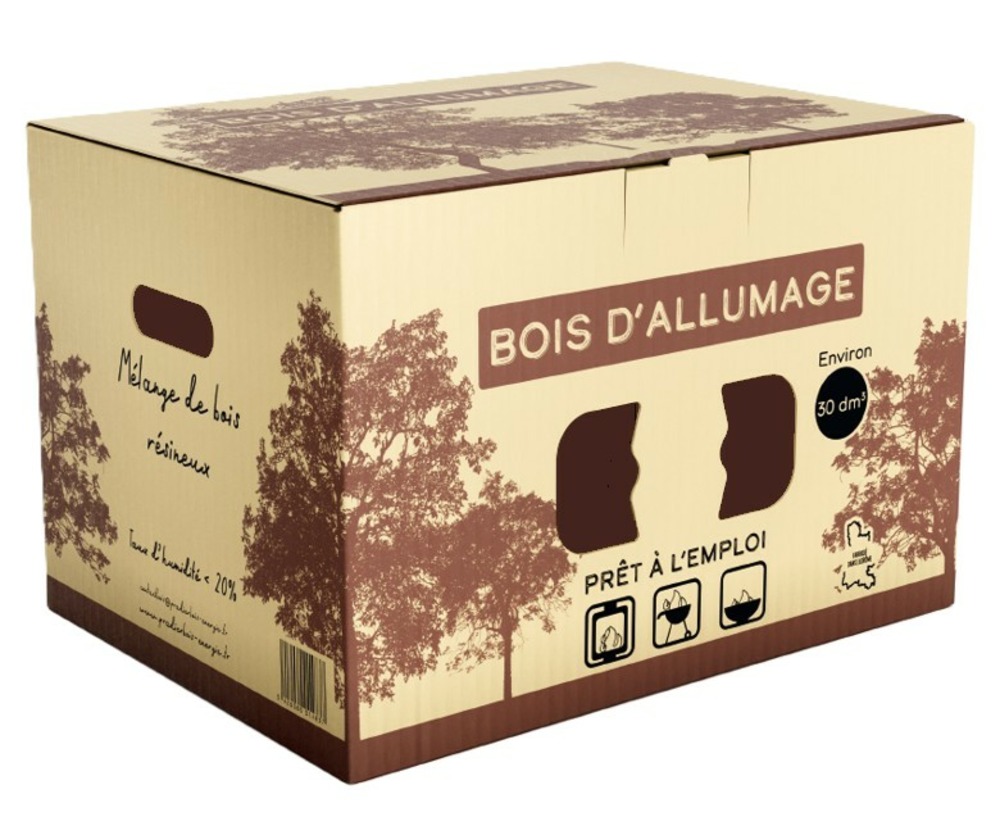 Carton éclats d'allumage, bois extra-sec, 30dm3, 7 KG