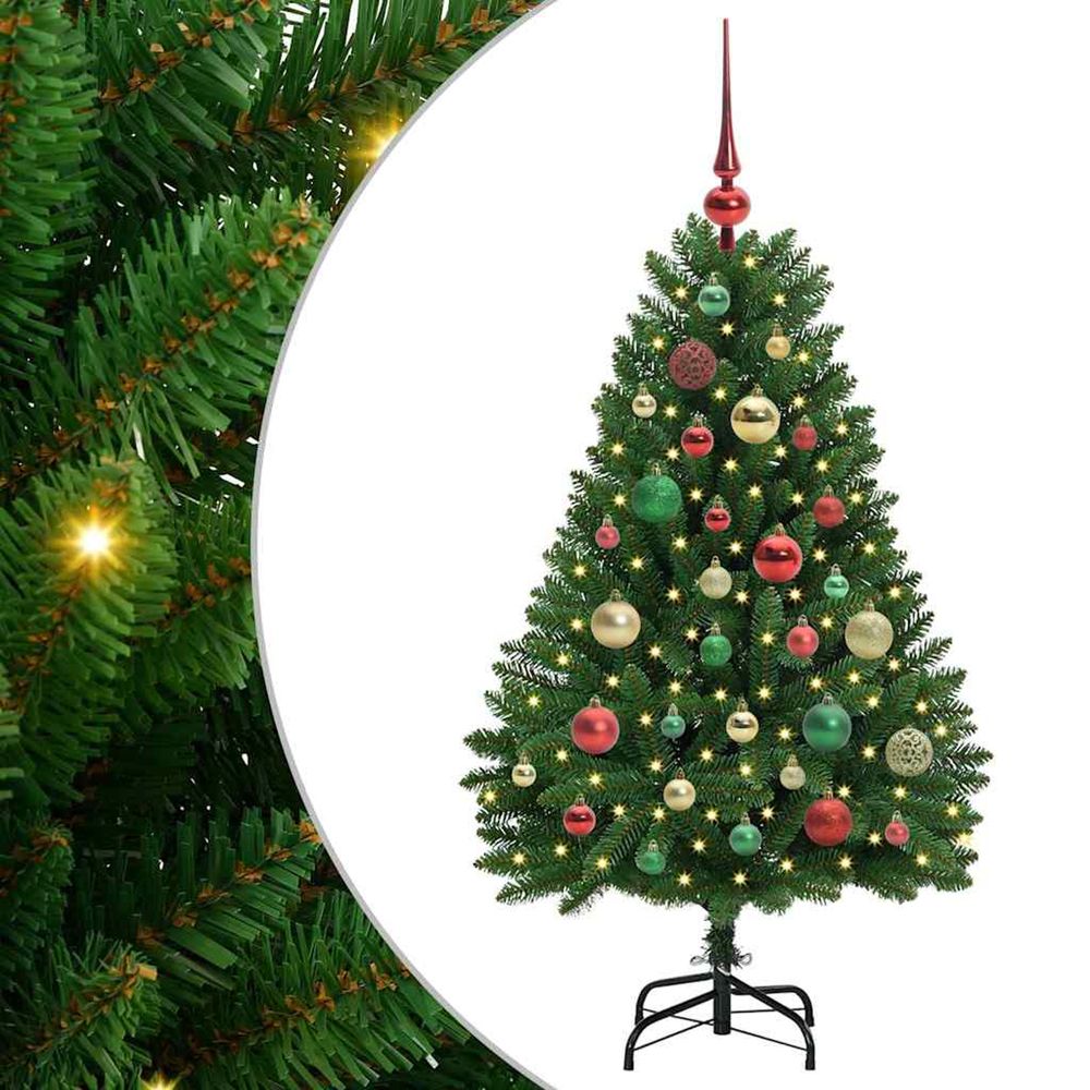 Sapin de noël artificiel 120 cm 150 led blanc chaud vert
