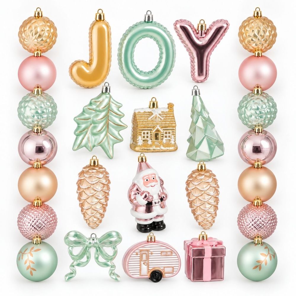 Babe de noël memike249/00207 set de 26 h6x6cm - rose