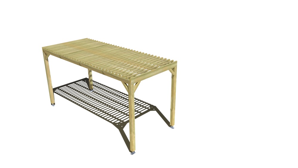 Pergola bois • 2m x 5m • indépendante • sens profondeur • lattage bois • livraison comprise