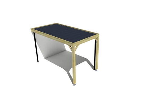 Carport bois • 2m x 4m • adossée • sens profondeur • livraison comprise