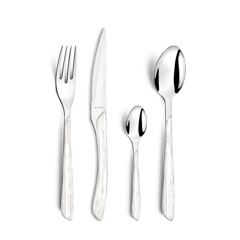 Eclat nature - ménagère 24 pièces bois blanc