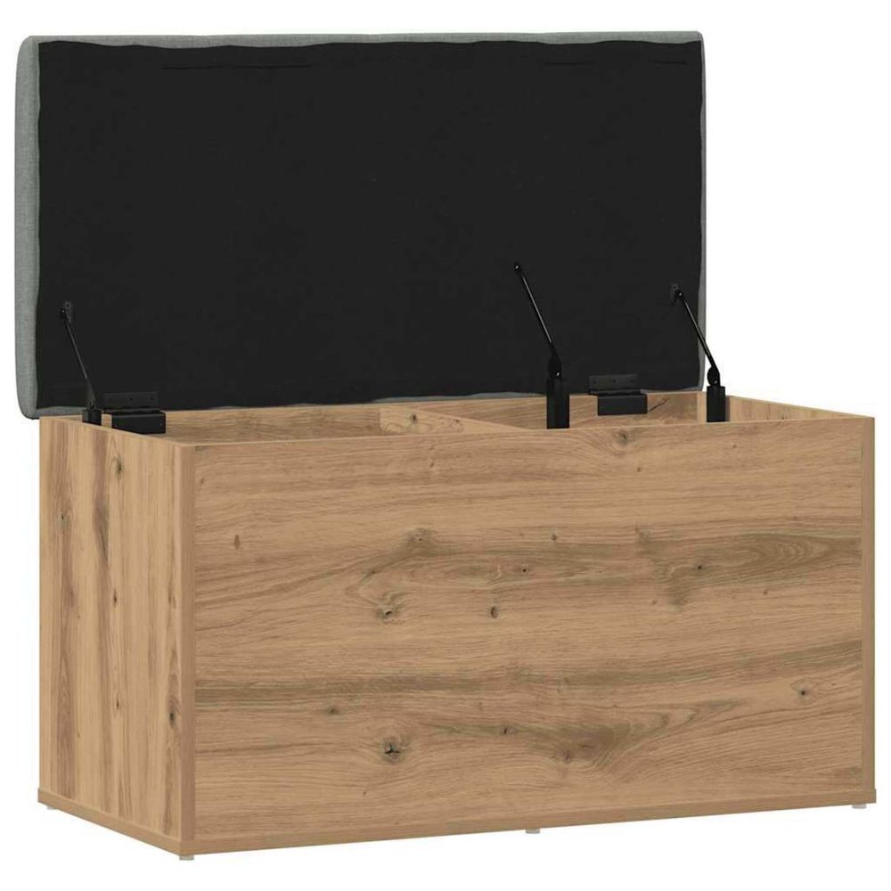 Banc de rangement chêne artisanal 82x42x45 cm bois d'ingénierie