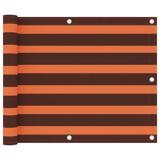 Écran de balcon orange et marron 75x500 cm tissu oxford