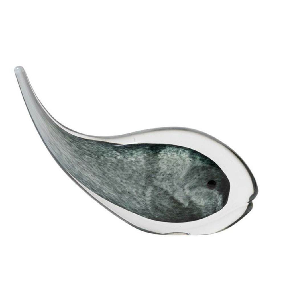 Statuette baleine grise verre 18x25x6cm