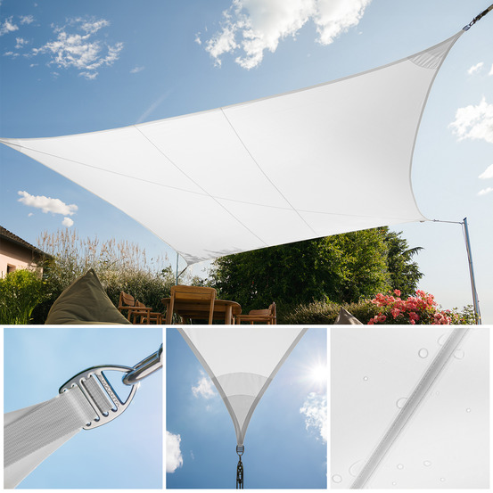 Voiles d'ombrage imperméables triangulaire 6x6x6 white, ez breez