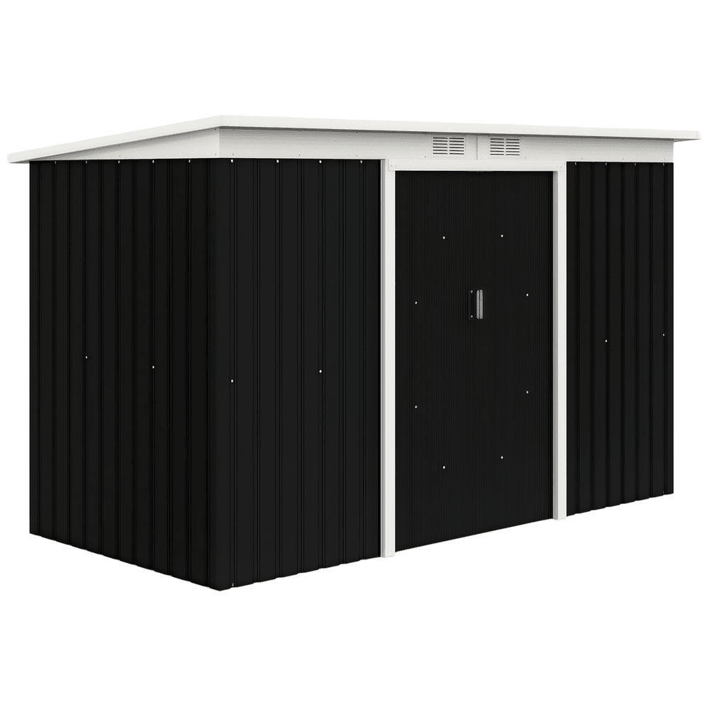 Abri de jardin métal extérieur rangement outils 280x130cm gris foncé - comfortxl outdoor living