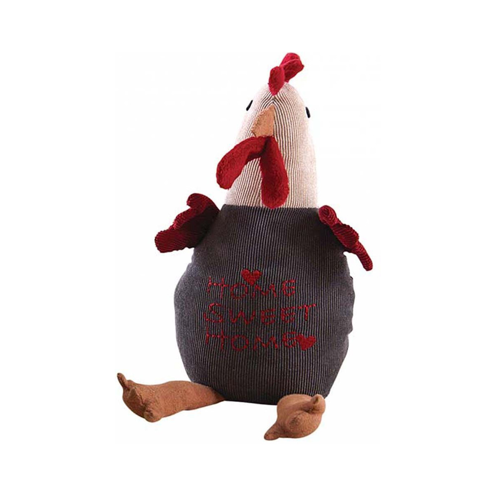 Cale-porte poule en velours home sweet home 27 cm gris
