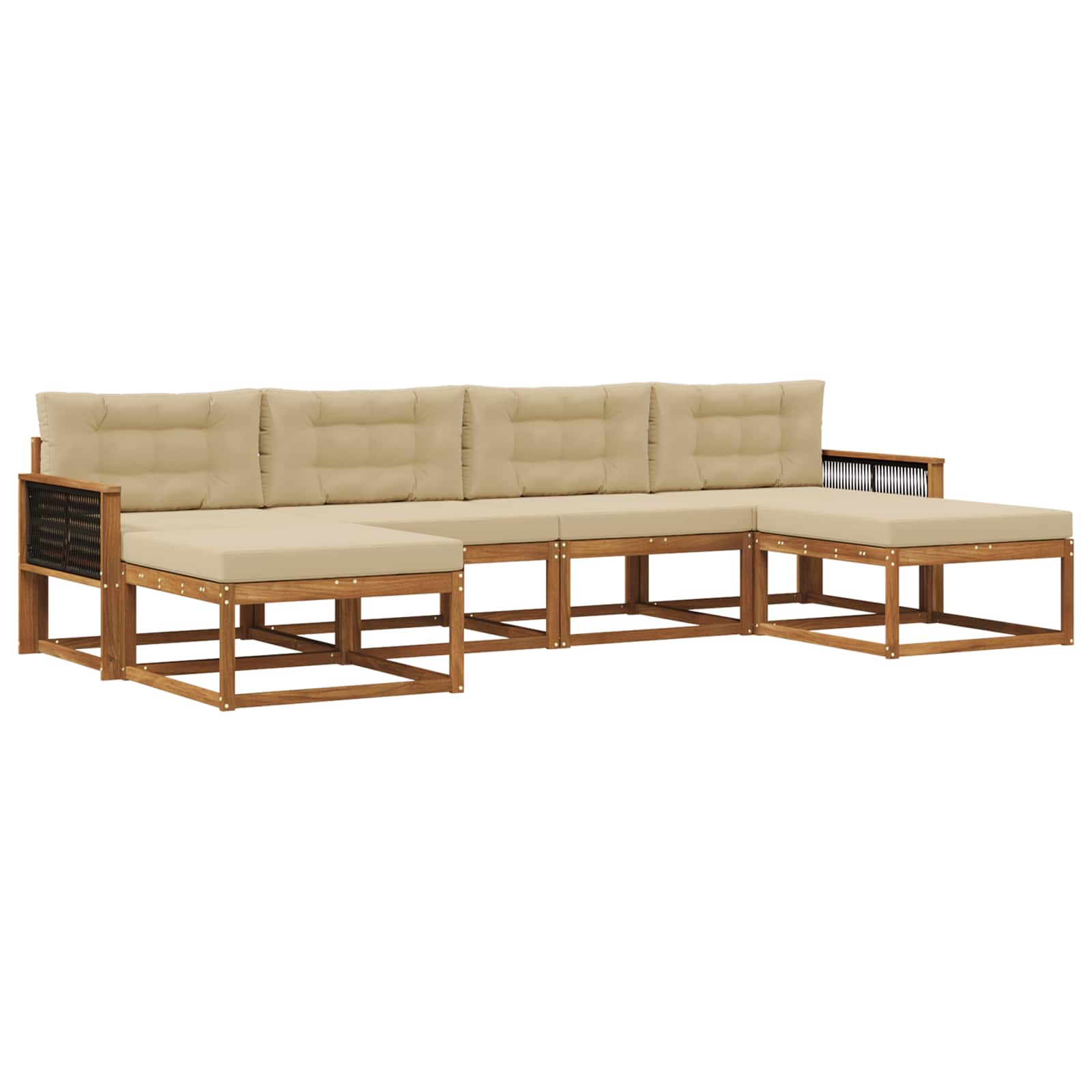 Ensemble de canapés d'extérieur 6 pcs naturel et beige