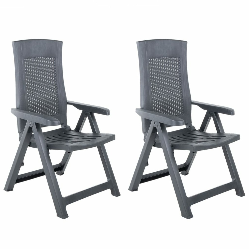 Chaises inclinables de jardin lot de 2 plastique anthracite