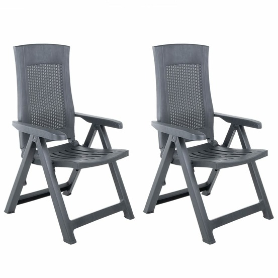 Chaises inclinables de jardin lot de 2 plastique anthracite