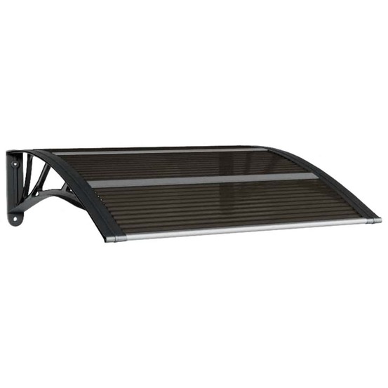Auvent de porte noir 80 x 75 cm en polycarbonate