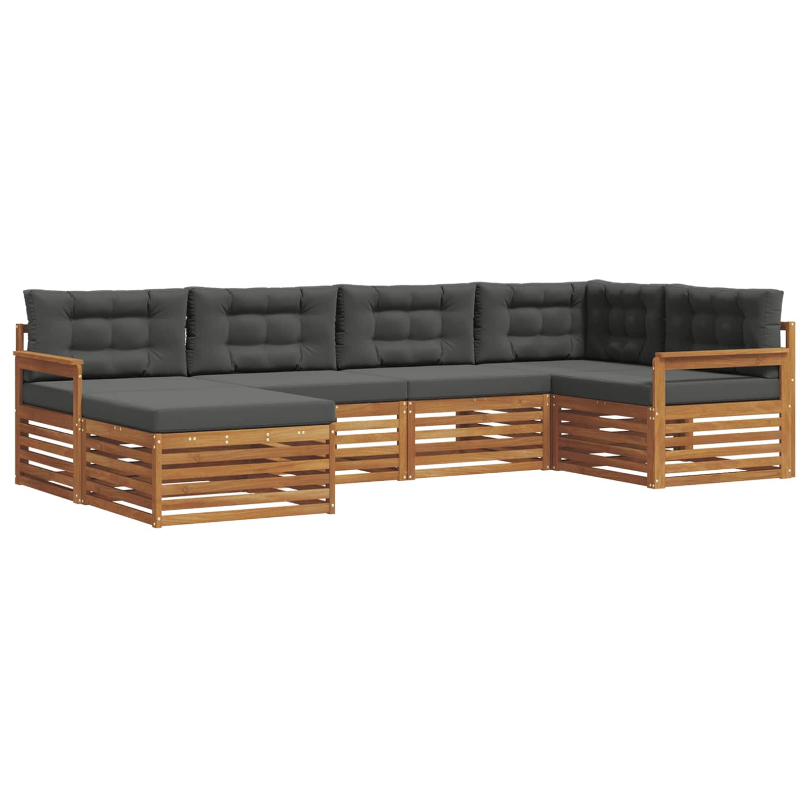 Ensemble de canapés d'extérieur 6 pcs naturel et anthracite