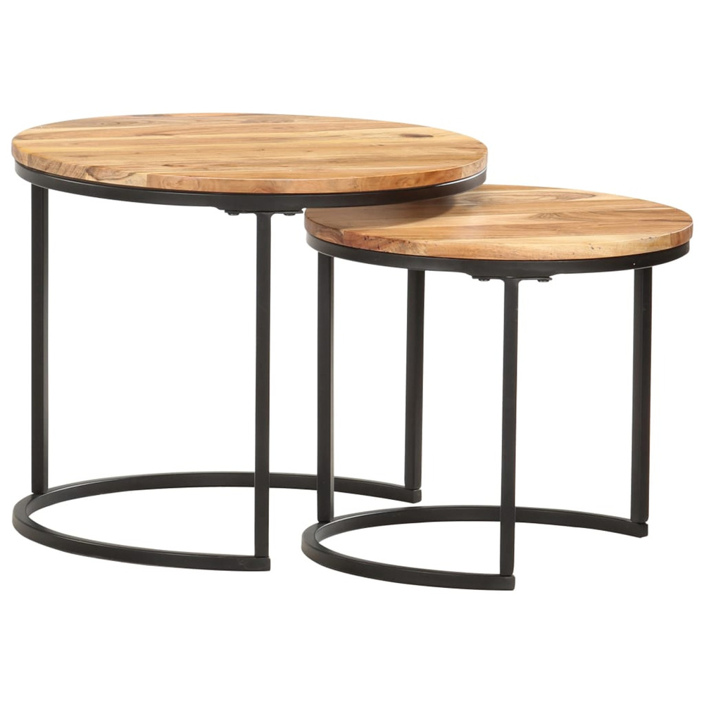 Tables gigognes 2 pcs bois d'acacia massif