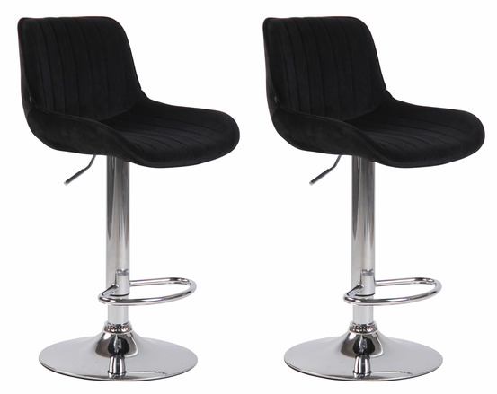 Lot de 2 tabourets de bar lentini velours chrome