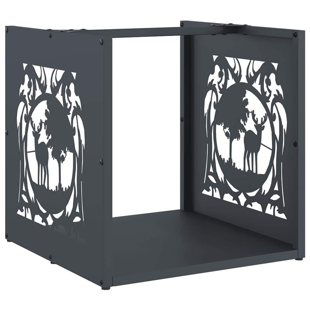 Portant de bois chauffage anthracite 40x40x40 cm