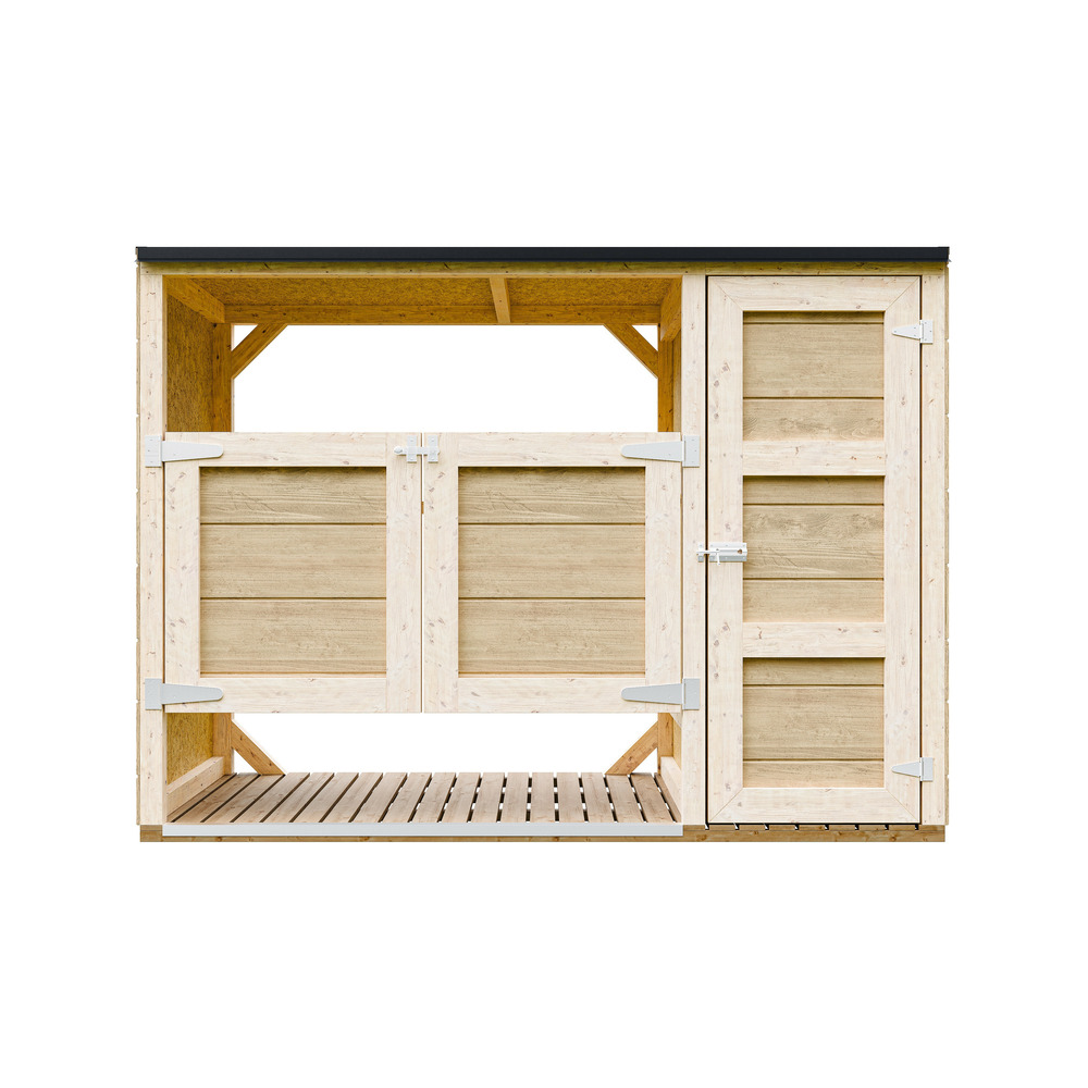 Abri de jardin pour poubelles, cache poubelle extérieur 2x240l - timbela m981a