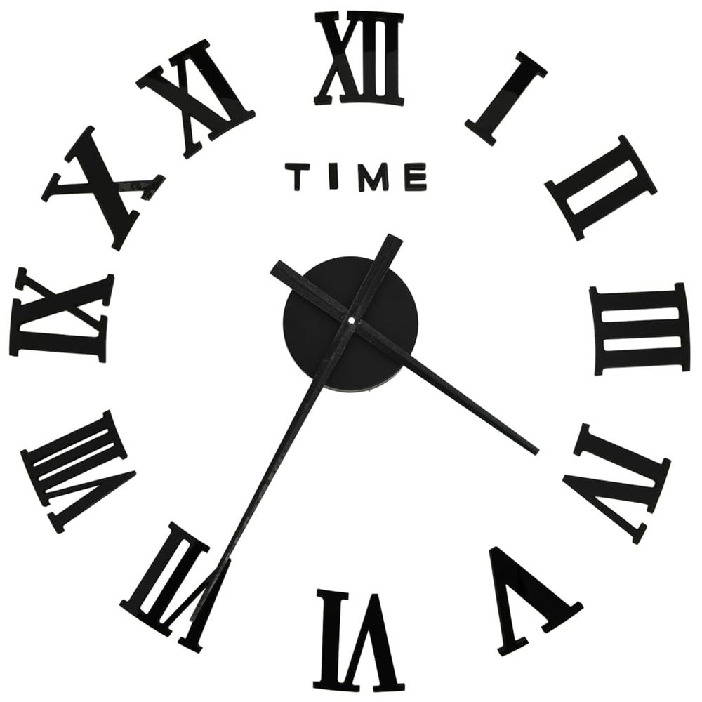 Horloge murale 3d design moderne noir 100 cm xxl
