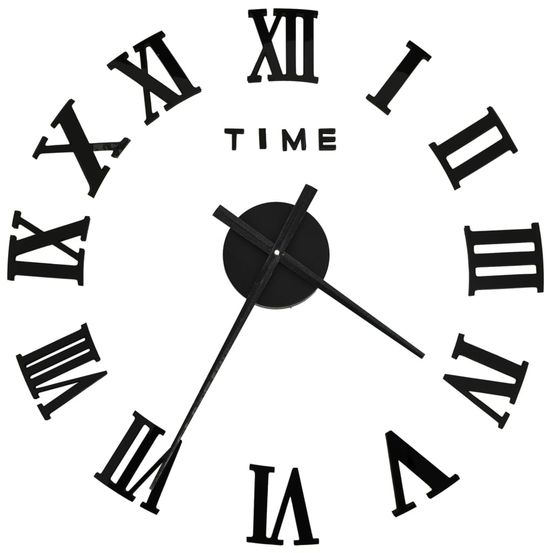 Horloge murale 3d design moderne noir 100 cm xxl