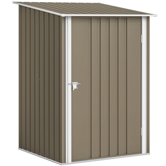Cabane à outils acier galvanisé rangement extérieur toit incliné 100x104x160cm marron - comfortxl outdoor living