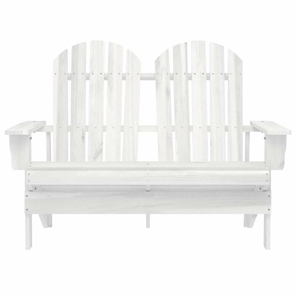 Chaise de jardin adirondack 2 places bois de sapin massif blanc