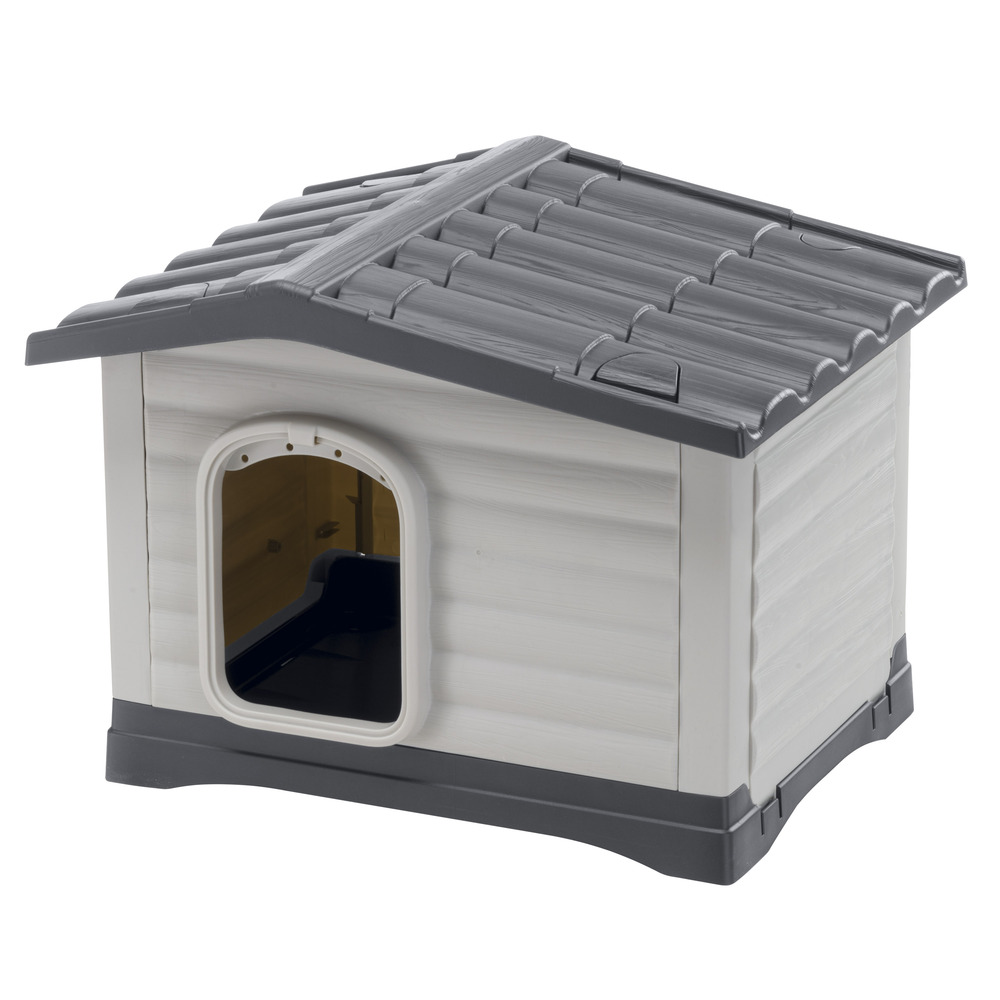 Ferplast niche pour chien dogvilla 60 se, niche pour chien exterieur, niche chien, fond drainant, base isolante, toit amovible,