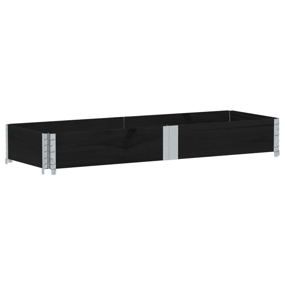 Jardinière d'extérieur noir 150x50 cm bois massif de pin