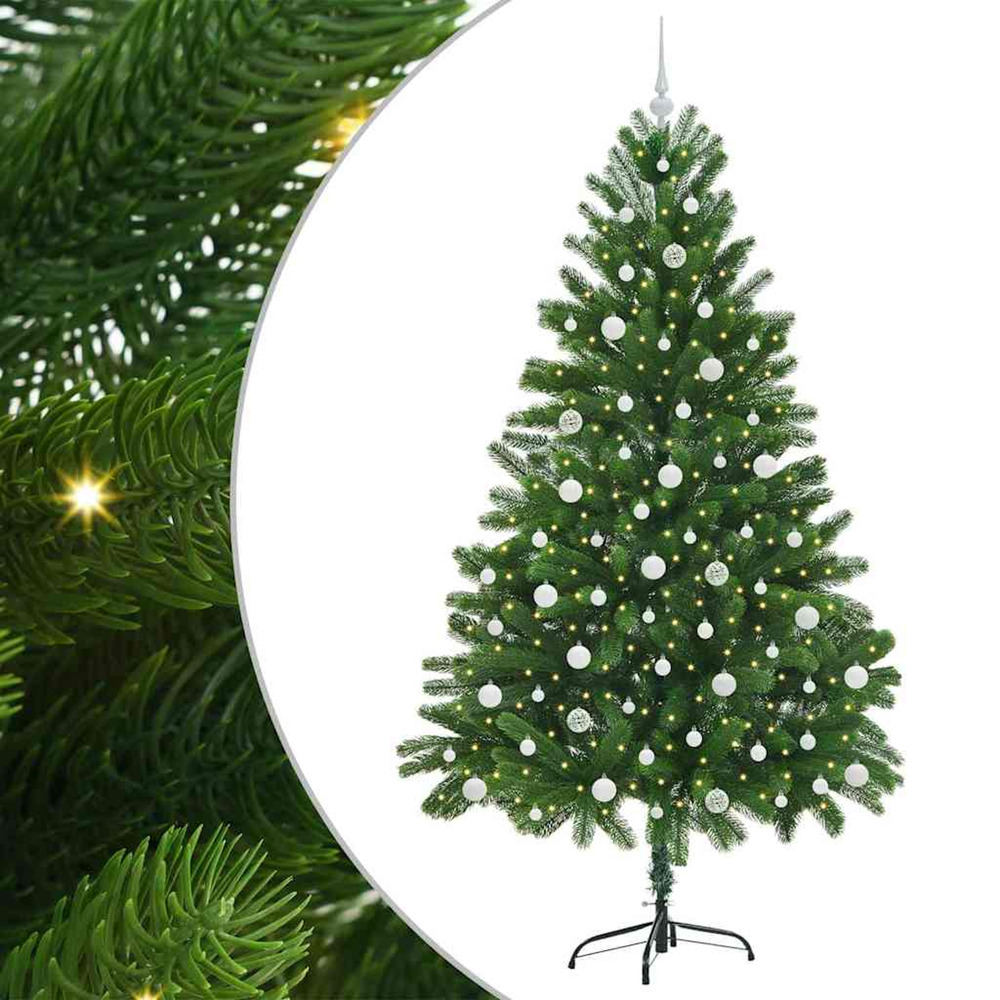 Sapin de noël avec 300 led avec support vert 210 cm pe