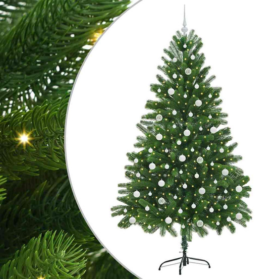 Sapin de noël avec 300 led avec support vert 210 cm pe