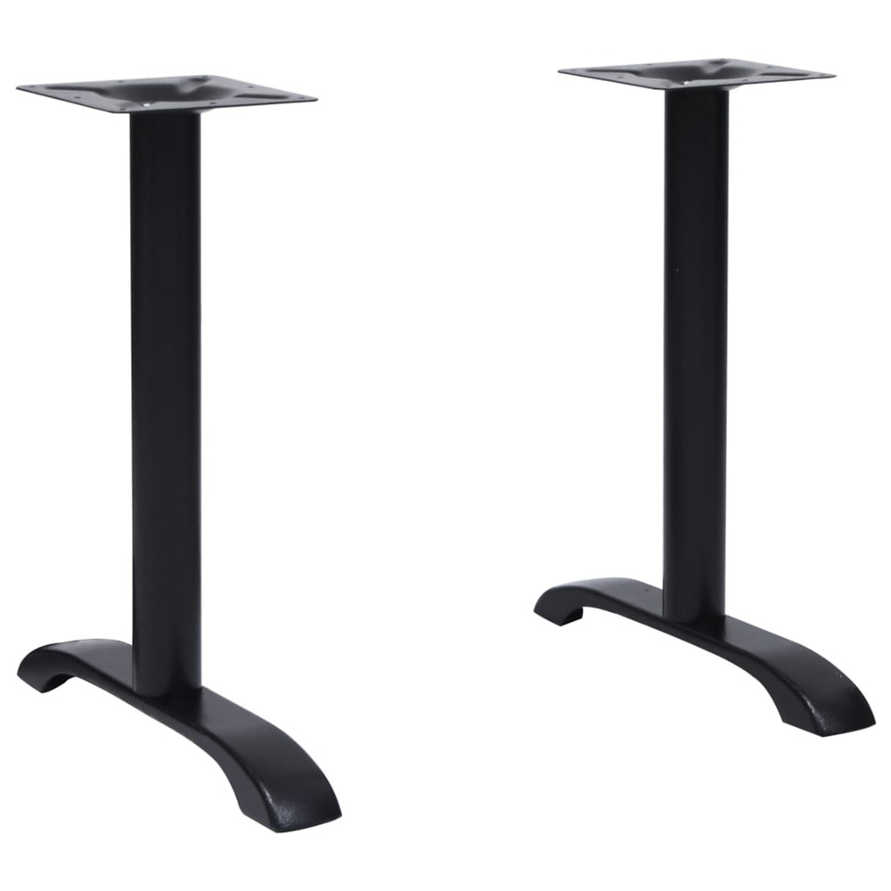 Pieds de table de bistro 2 pcs noir 61x8x72 cm fonte