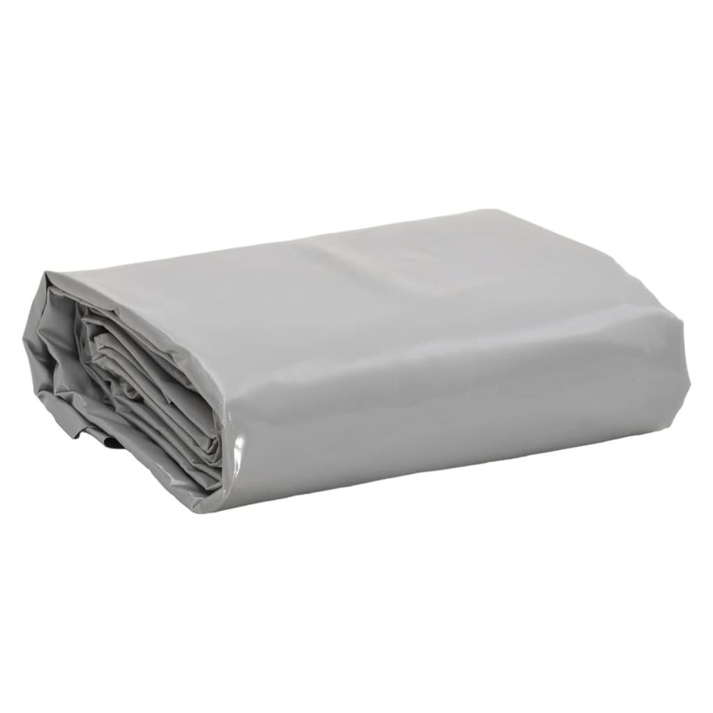 Bâche 650g / m² gris 5 x 7 m toile avec revêtement en pvc