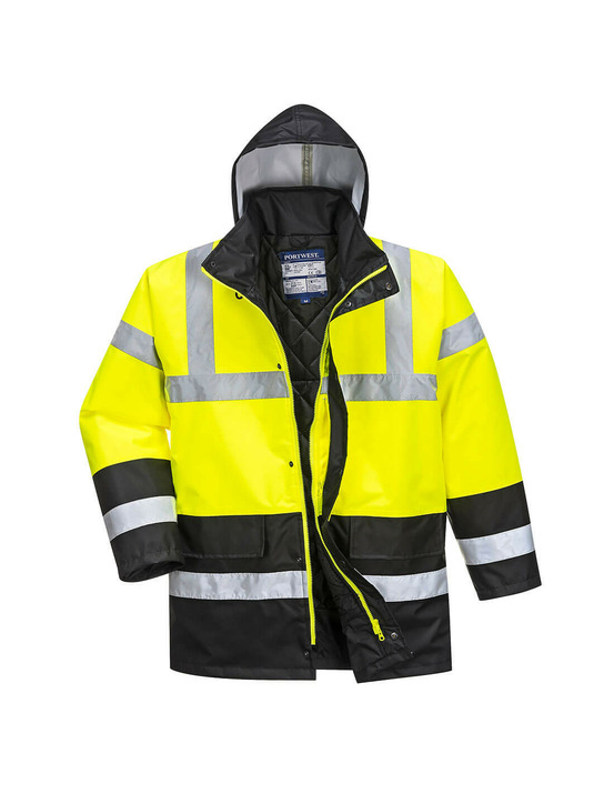 Parka bicolore traffic couleur : jaune/noir taille xl - portwest