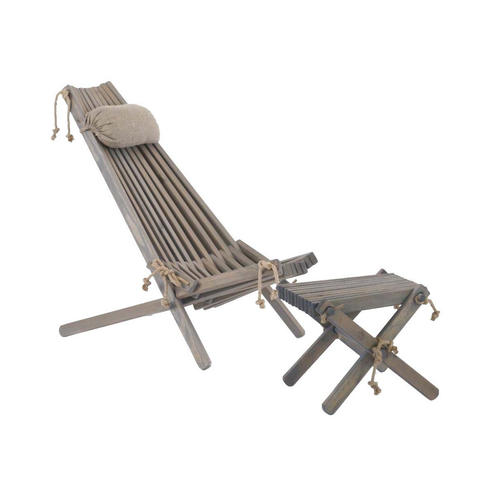 Chilienne scandinave avec repose-pieds pin gris