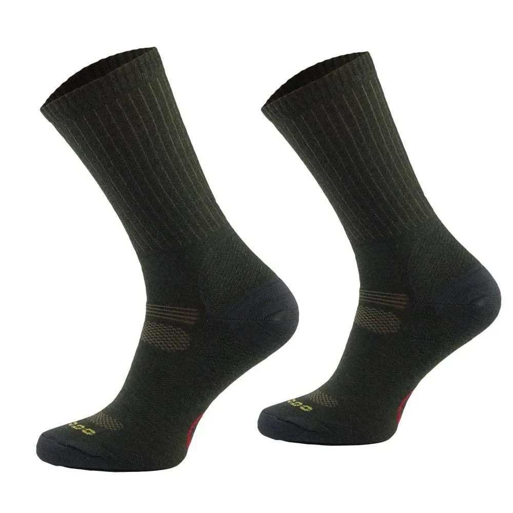 Chaussettes mérino anti-tiques kaki 65% laine siltax ag+