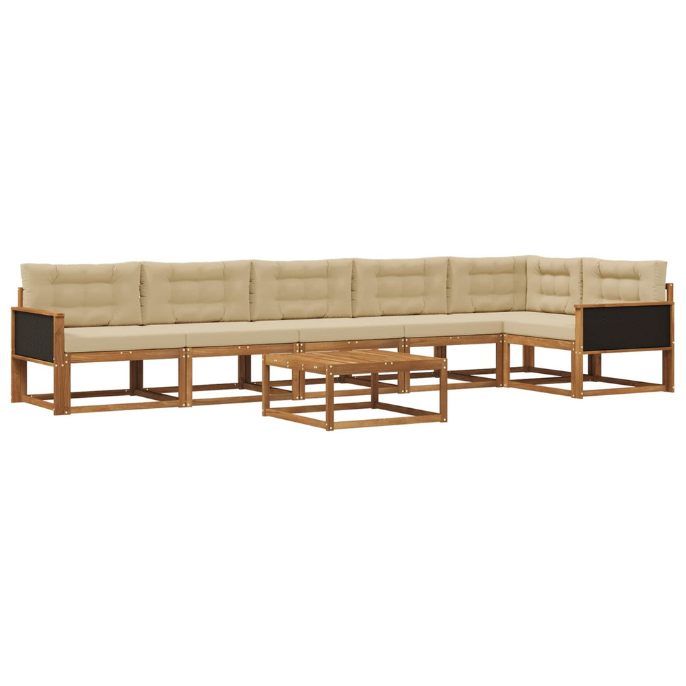 Ensemble de canapés d'extérieur 7 pcs naturel et beige