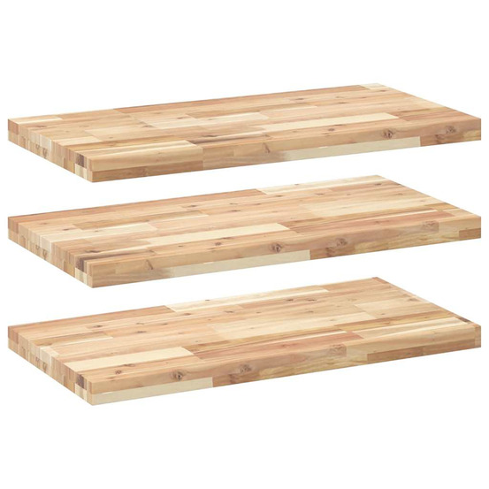 Étagères flottantes 3 pcs 80x40x4 cm acacia massif non traité