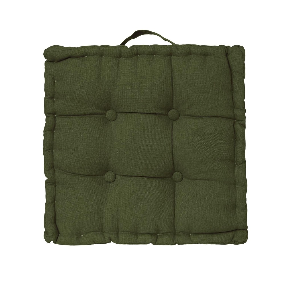 Coussin de sol 40 x 40 cm horizon uni kaki