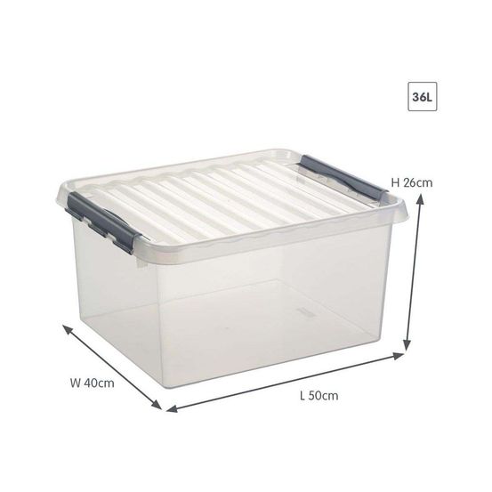 Boîte de rangement en plastique q-line 36 litres