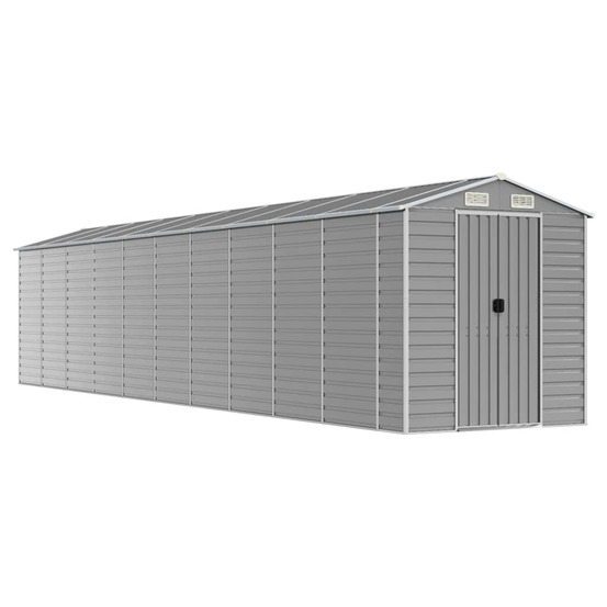 Abri de jardin gris clair 191 x 895 x 198 cm en acier galvanisé