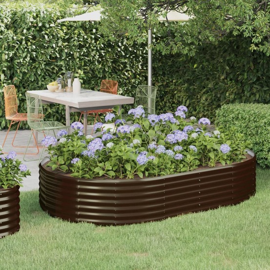 Lit surélevé de jardin acier galvanisé marron