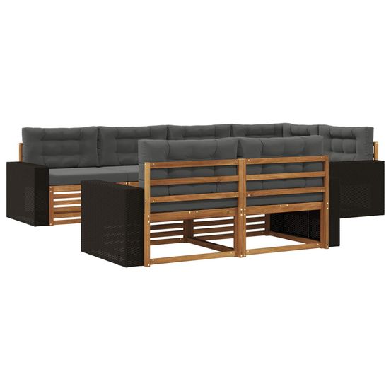 Ensemble de canapés d'extérieur 7 pc naturel et anthracite
