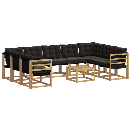 Ensemble de canapés d'extérieur 10 pc blanc et noir