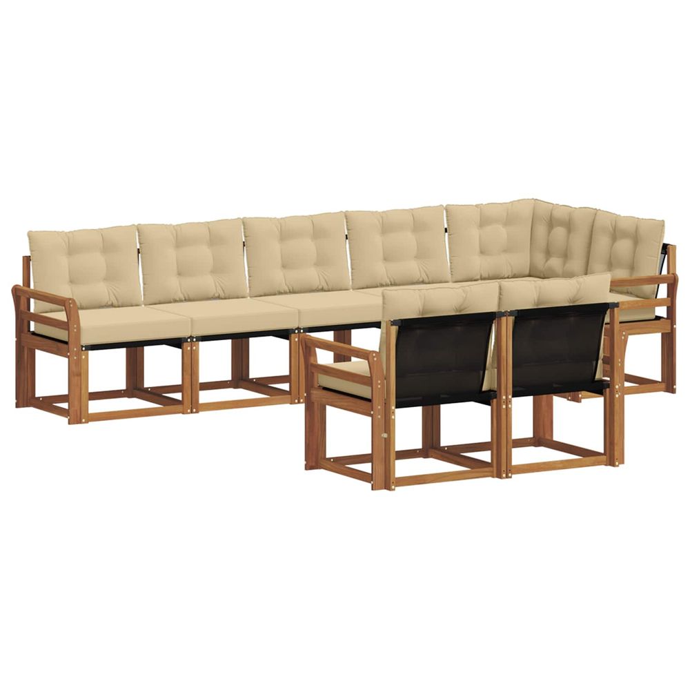 Ensemble de canapés d'extérieur 8 pc naturel et beige