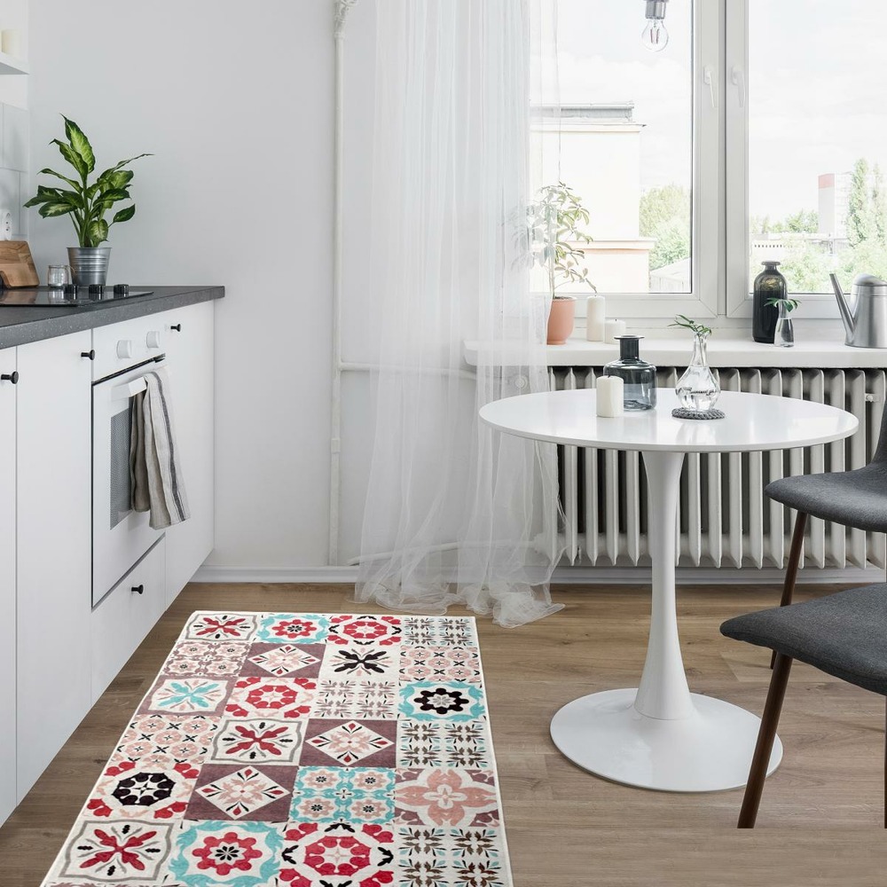 Tapis de cuisine 80x150 caro6 beige, facile d'entretien
