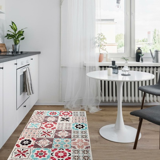 Tapis de cuisine 80x150 caro6 beige, facile d'entretien